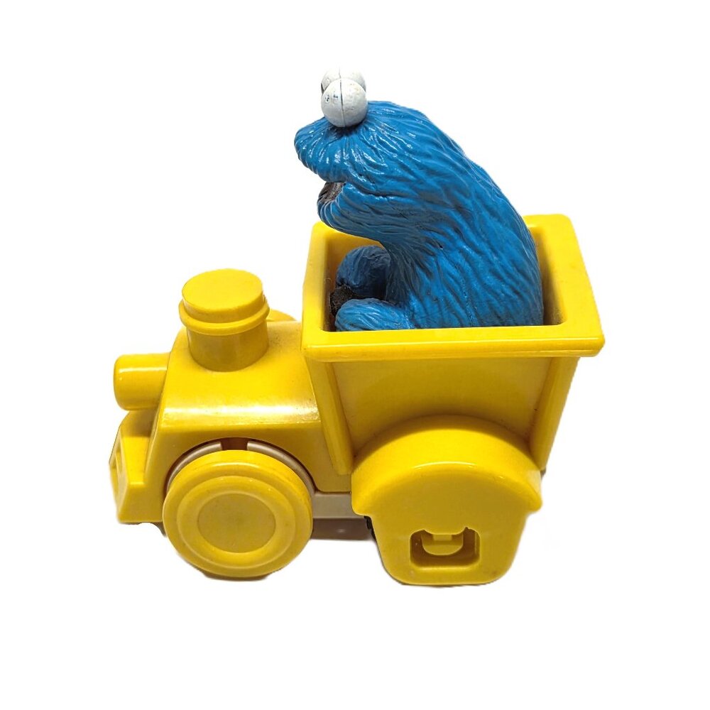 Vtg Cookie Monster Train Engine Car Yellow Sesame Street Illco Muppets Thailand